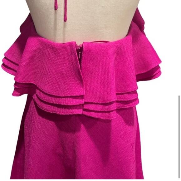 Badgley Mischka Kieran Ruffle Halter Dress Magenta
Size 4 - Picture 5 of 6